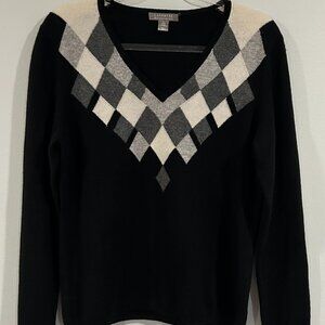 Charter Club Cashmere Sweater Argyle Print Size L